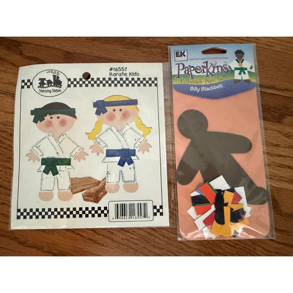 EK Success Paperkins Billy Blackbelt & Stamping Station Karate Kids Paper Dolls
